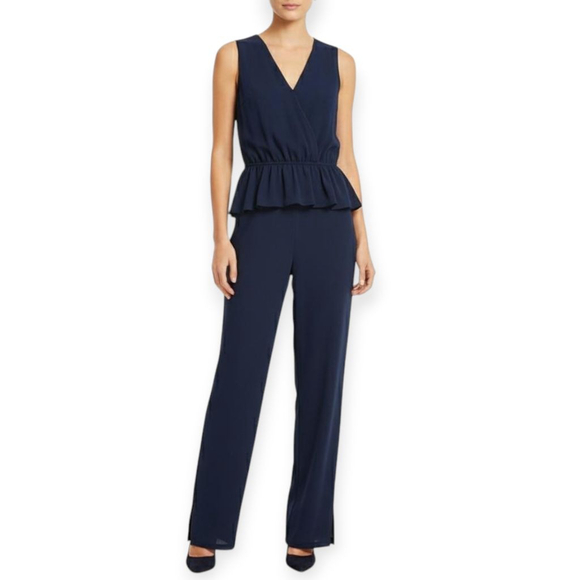 BCBGMaxAzria Pants - BCBGMaxAzria NWT Jumpsuit Giovanna Peplum XXS Dark Navy